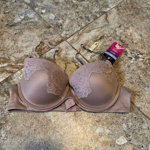 maidenform light purple lace trim underwire bra